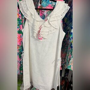 NWT Lilly Pulitzer Emiline Romper size 16! Resort white circle bloom eyelet